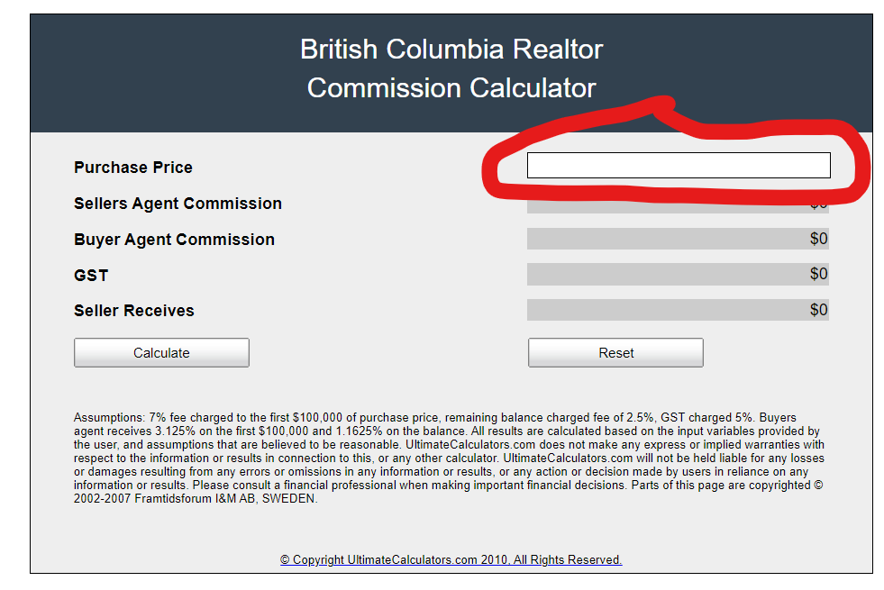 How to Calculate Realtor Fees BC with GST - Realtor Commission Calculator - Realtor Fees Vancouver - Commission Sell