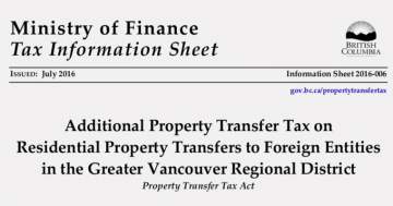 British Columbia’s 20% Foreigners Buyer Tax