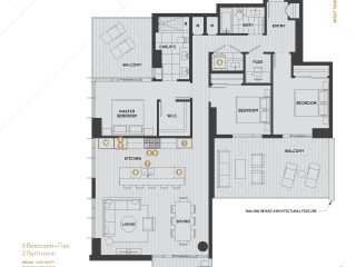 Cambie Gardens Vancouver 3 Bed Floor Plan West E2