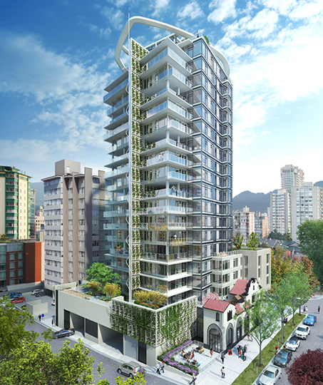 Detailed Rendering 1221 Bidwell Street - Alexandra Vancouver West End Condo by Concord Pacific 