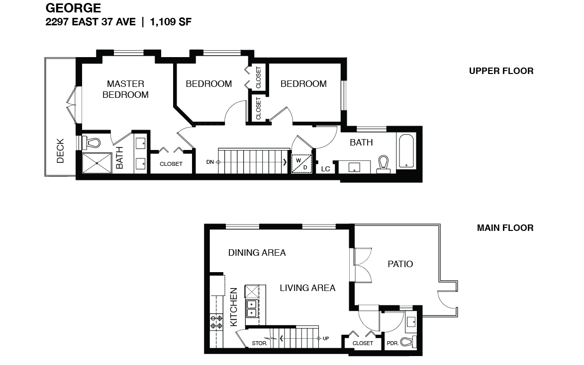 Floorplan for George at 2297 East 37th Avenue, Vancouver.