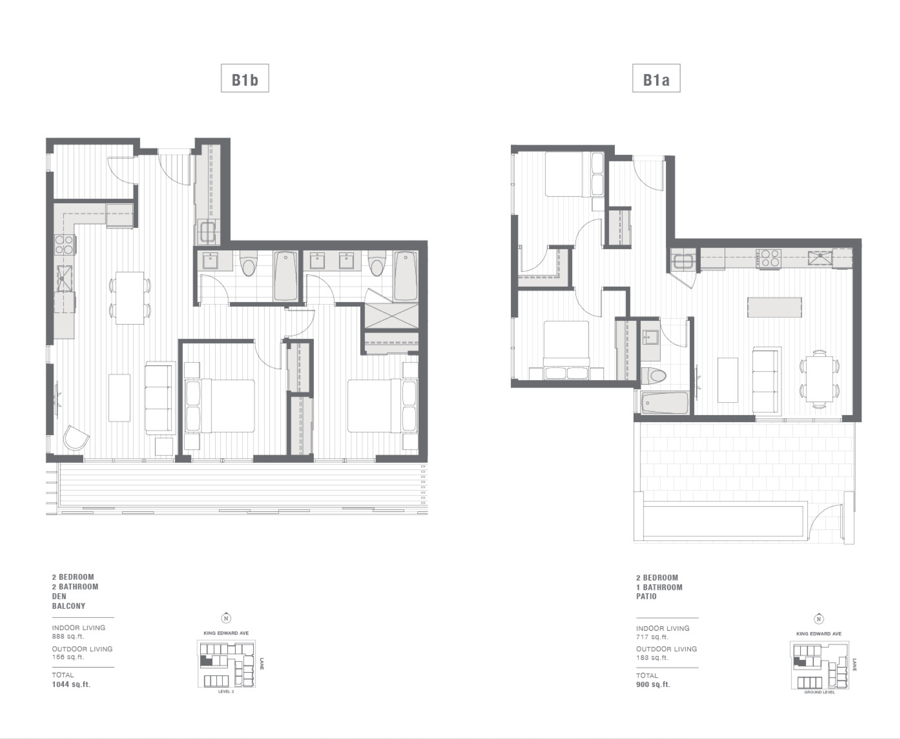 Cambie + King Edward 2-bedroom floorplan.