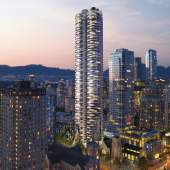 City view of Burrard & Nelson by Bing Thom.