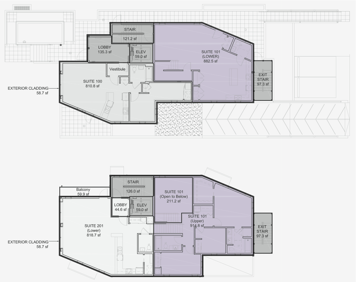 Floorplan for lilacHAUS Passivhaus unit #101.