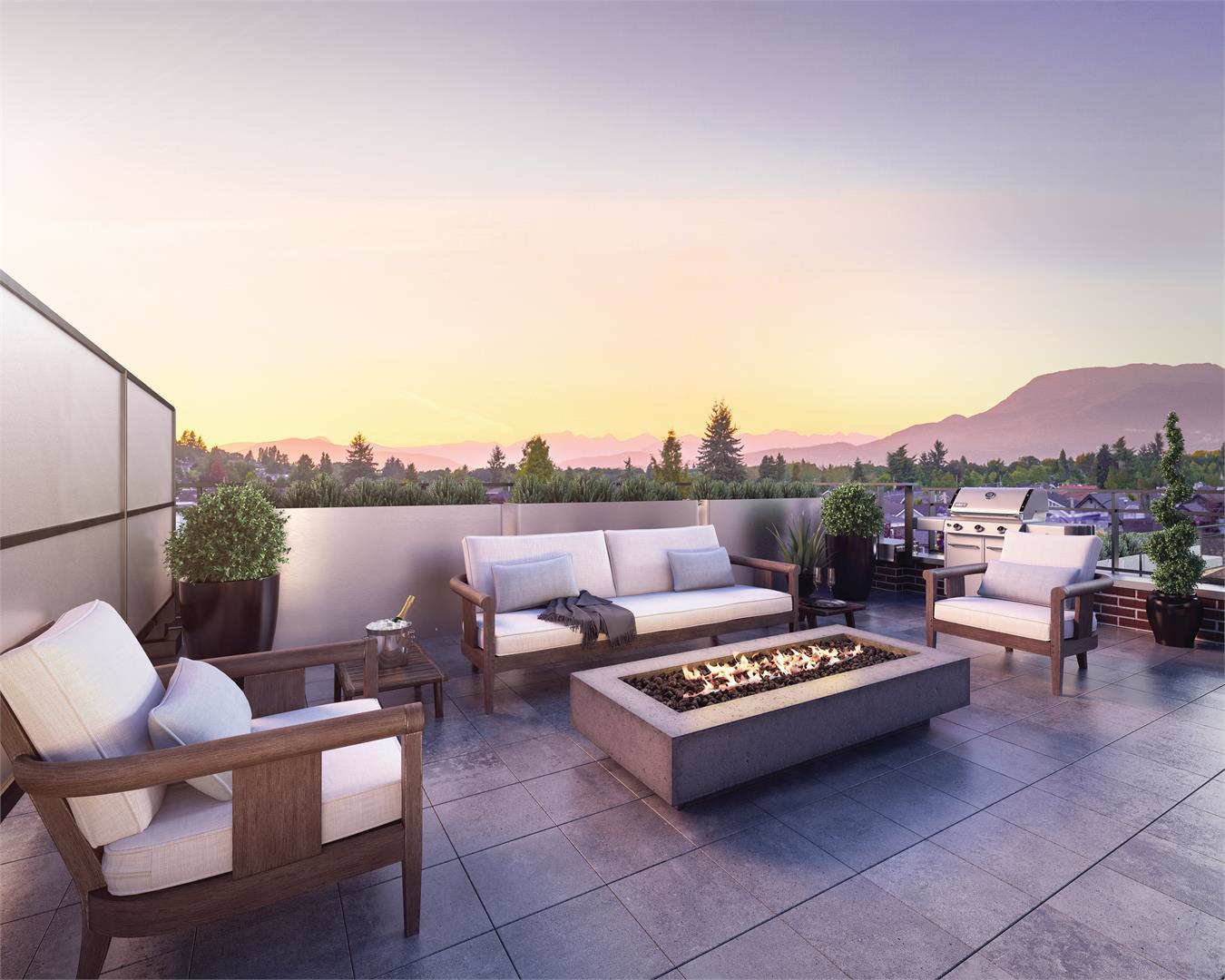 Each Westbury townhome has a private rooftop patio.