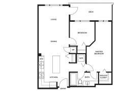 Berkeley House Plan B2: 2 bedroom, 1 bathroom; approx. 795 sq ft.