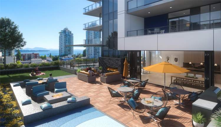 Enjoy exceptional sea views from Soleil White Rock's rooftop patio.