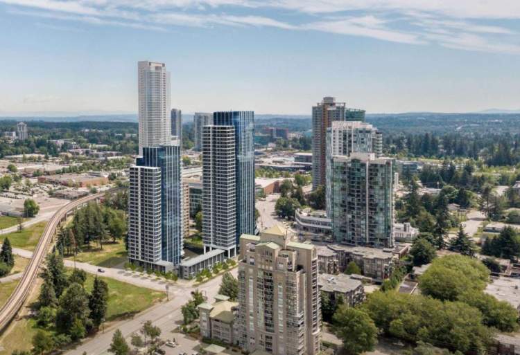 Coming soon to Surrey City Centre, presale condos and townhouses by BlueSky Properties, a Bosa Family Company.