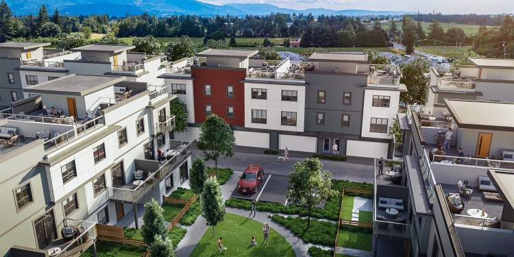 Coming soon to Abbotsford's UDistrict, 73 intelligently-designed townhomes with expansive private roof deck.