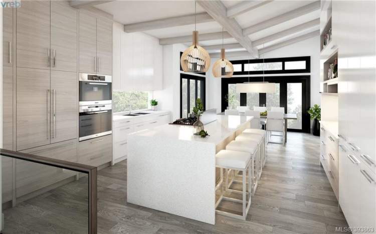 Discover dramatic gourmet kitchens with high-gloss acrylic cabinetry. porcelain slab backsplashes, and quartz countertops.