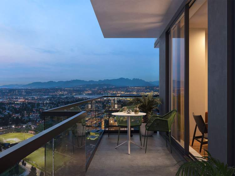 An open-air balcony is inclusive across all floorplans for indoor-outdoor living.