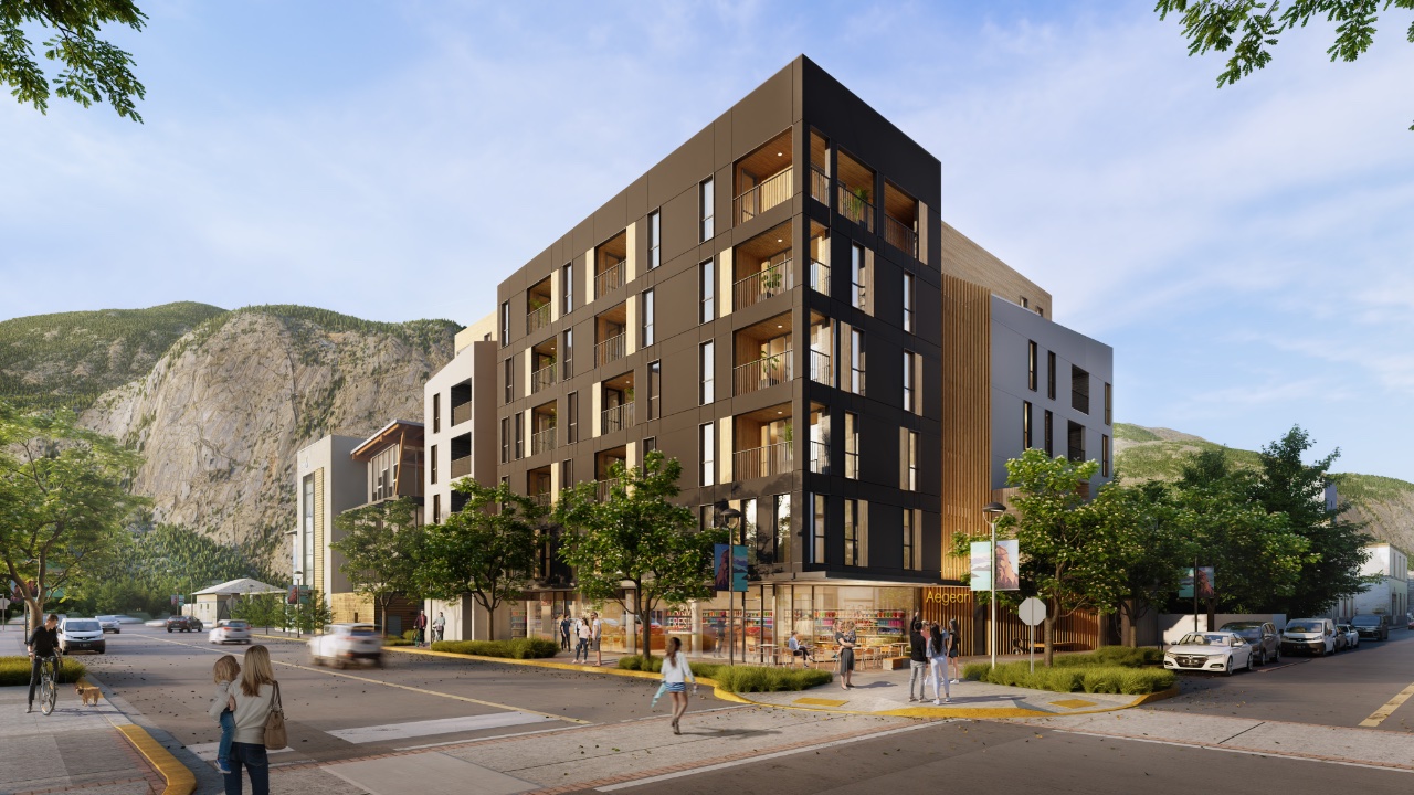 Coming soon to downtown Squamish, a 6-storey mid-rise with condominiums and ground-floor retail units.