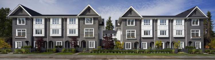 A new collection of 137 townhomes that are part of a master-planned community on Fraser High in Surrey.