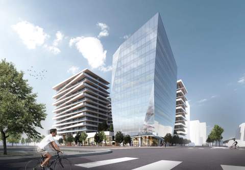 The Intersection At No. 3 Road And Lansdowne Is Marked With A Signature Office Tower.