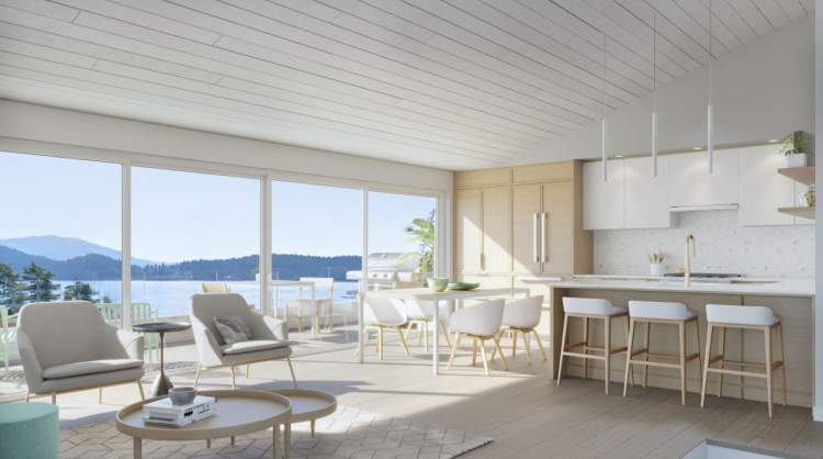 Enjoy two levels of generous living space and a spacious deck overlooking the harbour.
