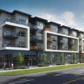 A 4-storey, mixed-use building with 38 condos coming soon to Scott Road and 85 Avenue.
