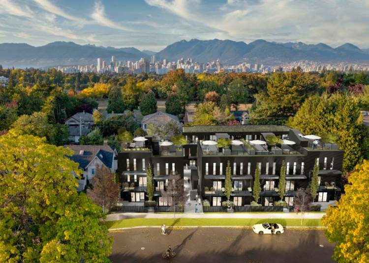 A new townhouse development on West 28th Avenue across from BC Children's Hospital.
