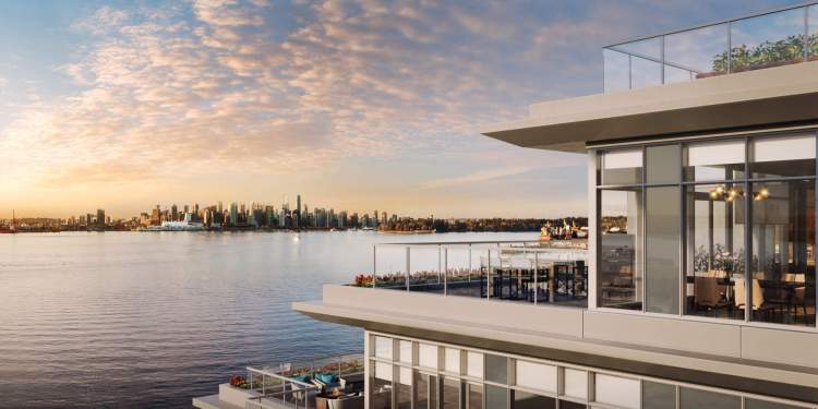 A collection of 103 strata residences in two 8-storey, terraced waterfront buildings.