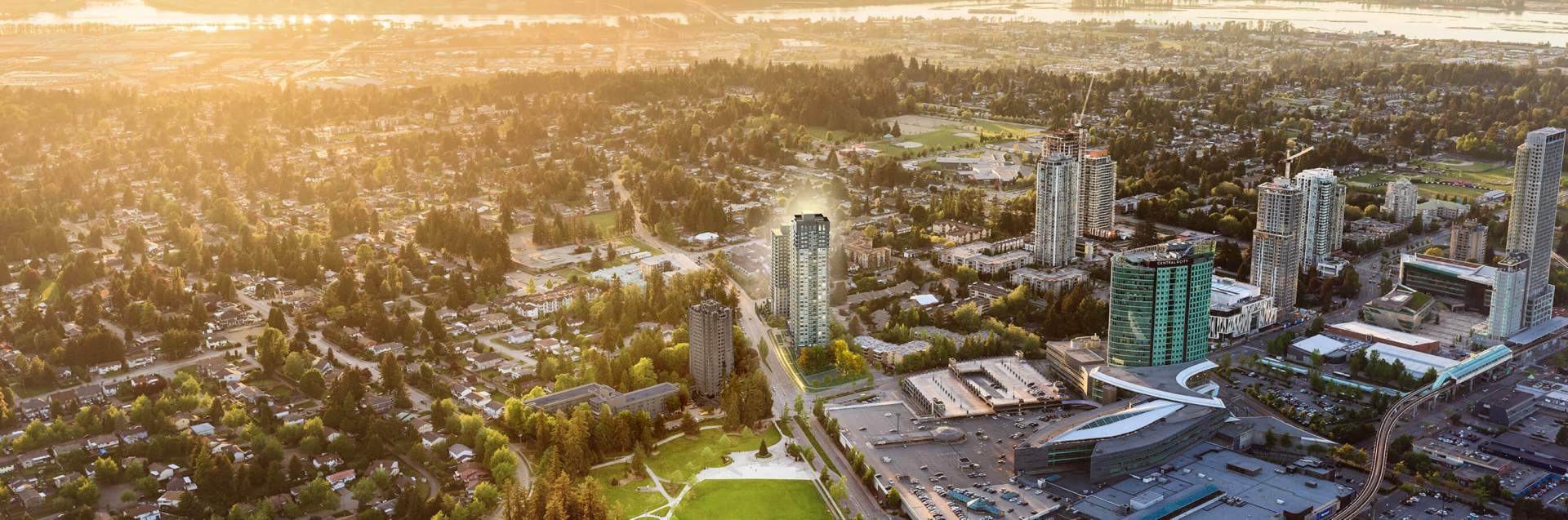 1-, 2-, and 3-bedroom Surrey City Centre parkside residences and townhomes.