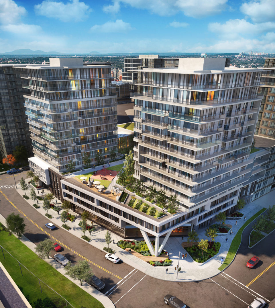 A Richmond mixed-use development with condominiums, townhouses, a hotel, and commercial retail units.