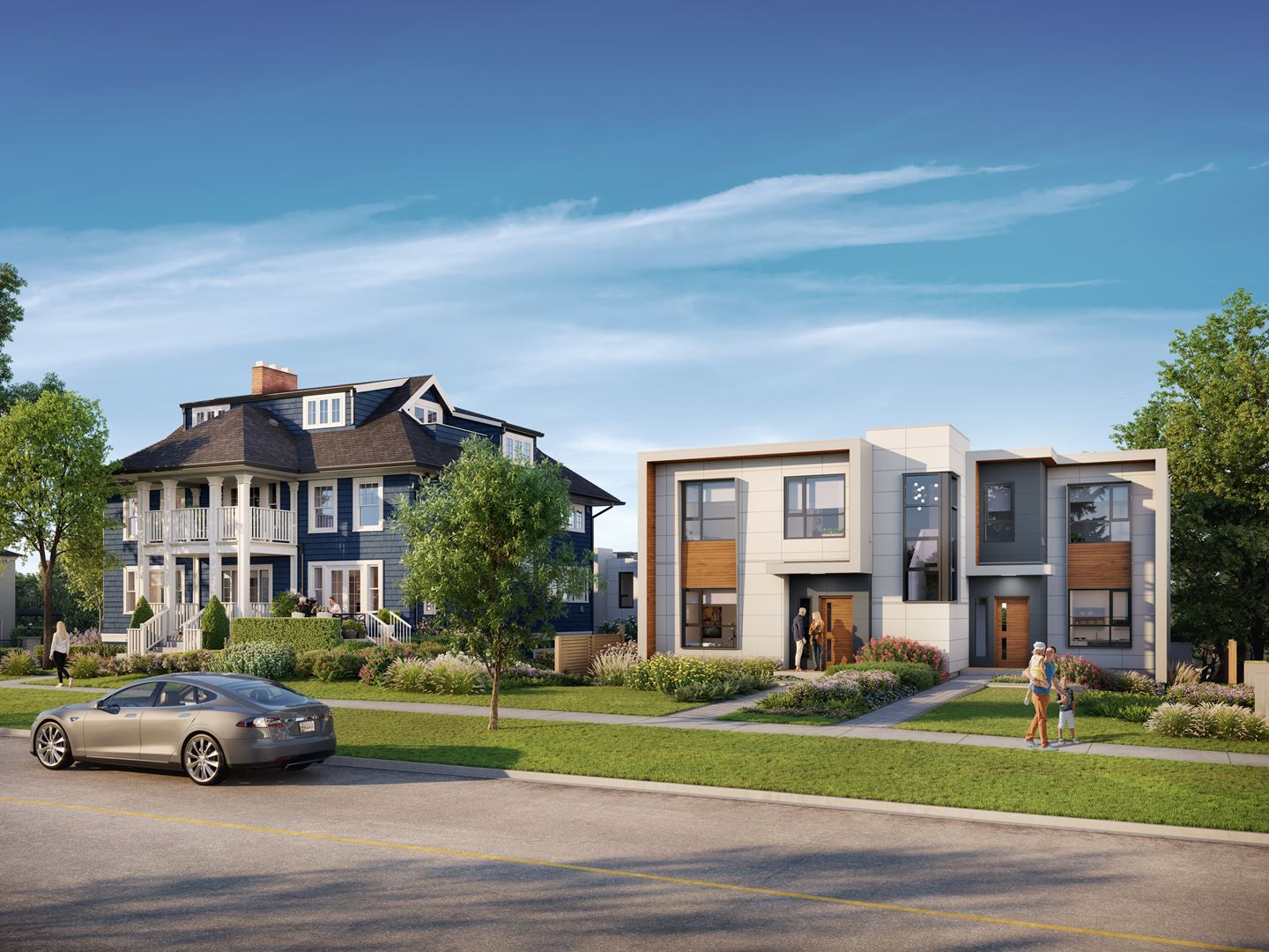 A luxury collection of eight residences consisting of a repurposed heritage home, townhomes, and a duplex.