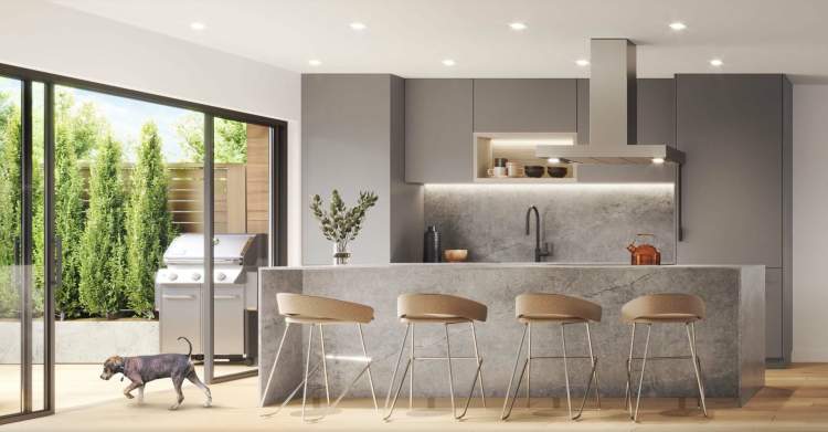Imported Italian kitchens feature premium Fisher & Paykel appliances.