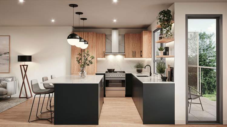 Elegant kitchens feature premium Fisher & Paykel appliances.