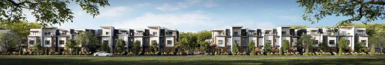 View of the 3-storey Innova30 townhomes facing No. 1 Road.