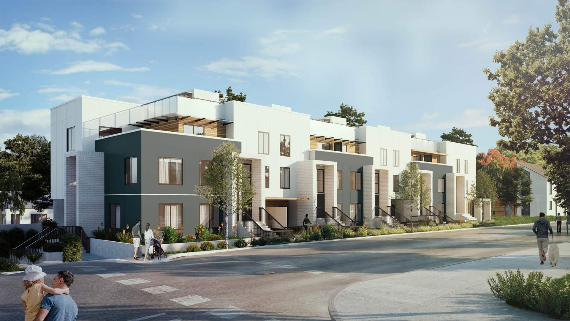 A collection of 17 modern city townhomes and garden flats in Metrotown.