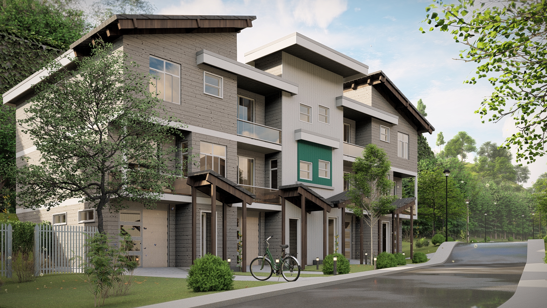 A collection of 34 river view townhomes on Chilliwack Mountain.