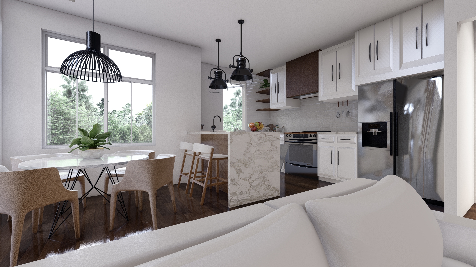 Interior designer's concept of an Osprey Ridge townhouse kitchen.