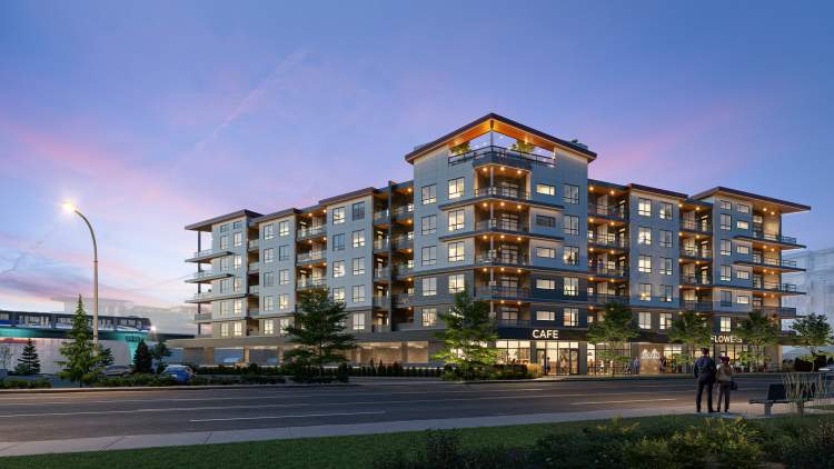 A 6-storey, mixed-use building consisting of two retail units and 98 condominiums.