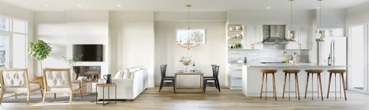 The open-concept floor plans allow you to prepare meals and entertain with ease.