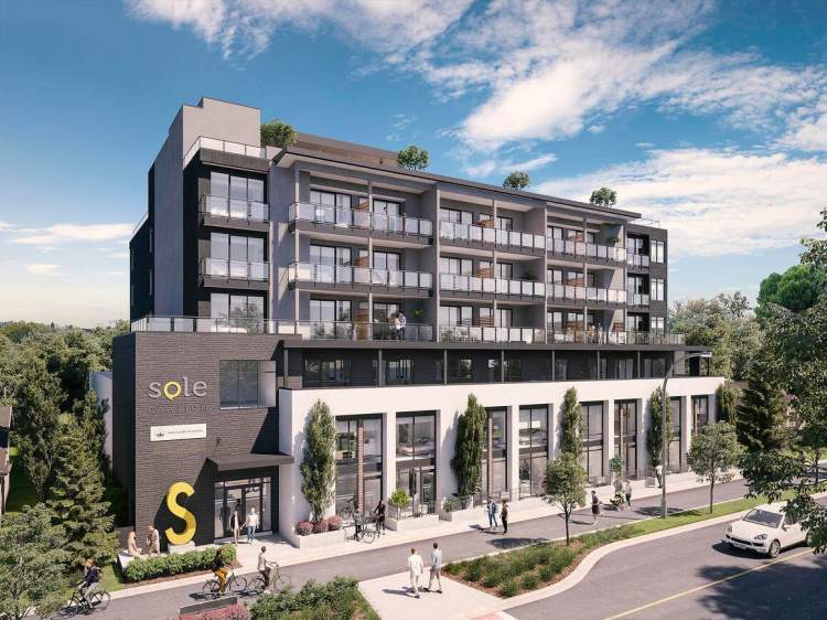 Sole Cawston by Sole² Developments A collection of 45 condominiums and four live/work townhomes at 604 Cawston Avenue in Downtown Kelowna at 604 Cawston Avenue