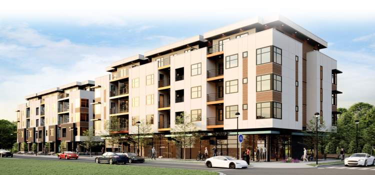 A South Surrey mixed-use community consisting of condominiums, townhomes, and commercial space.