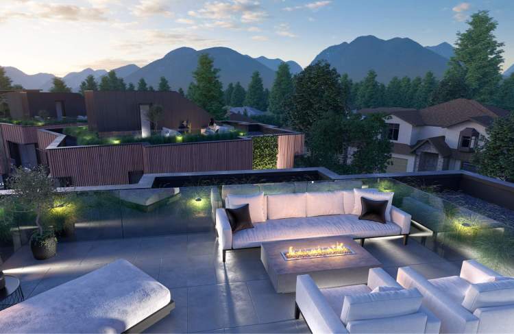 Each home features a private rooftop patio.