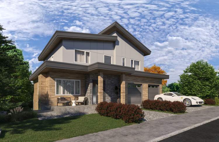 Artist rendering of a Type D home design.