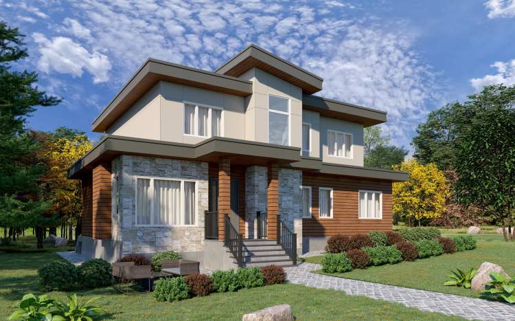 Artist rendering of a Type E home design.