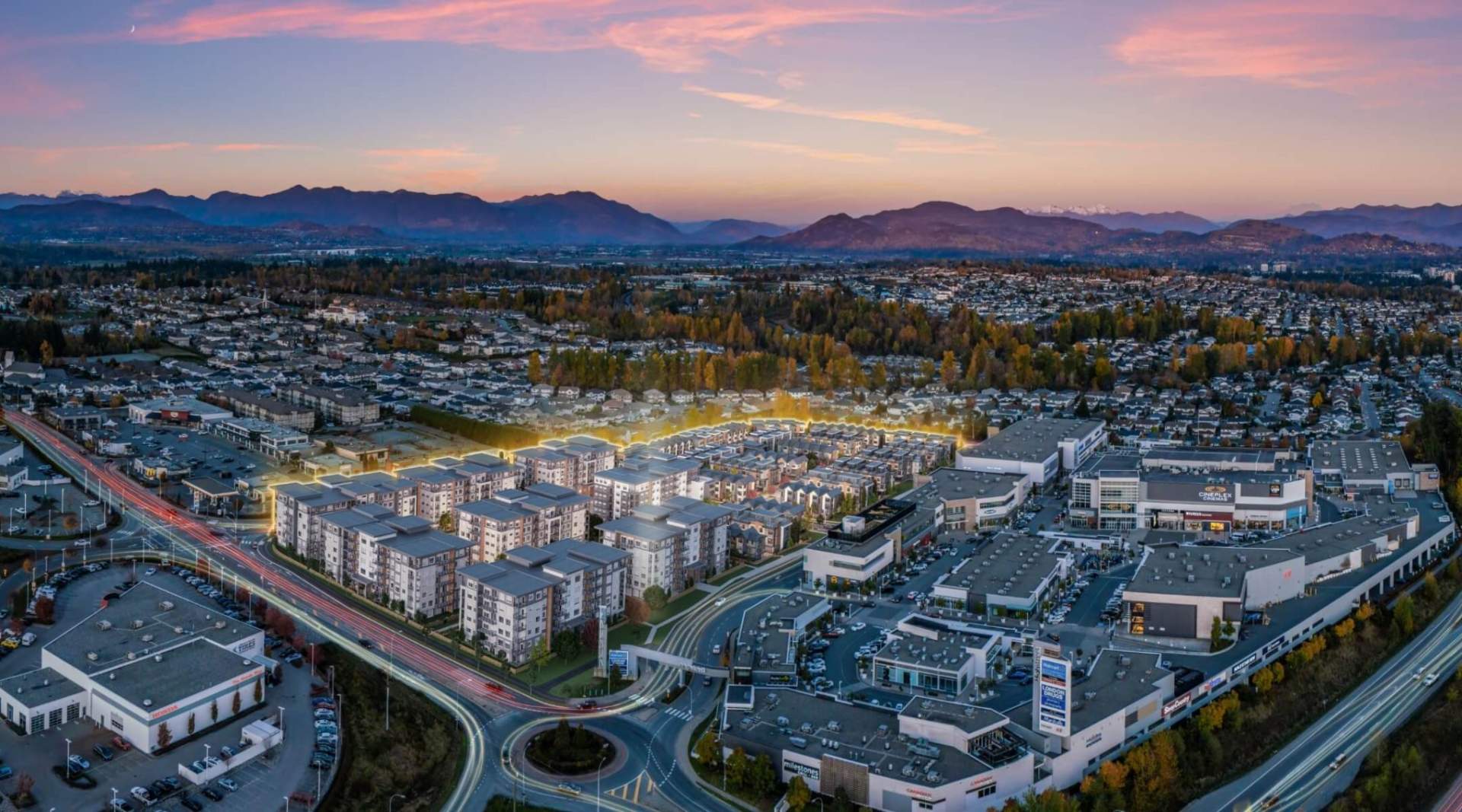 A 12-acre, master-planned Abbotsford community consisting of 157 townhomes and 577 condominiums.