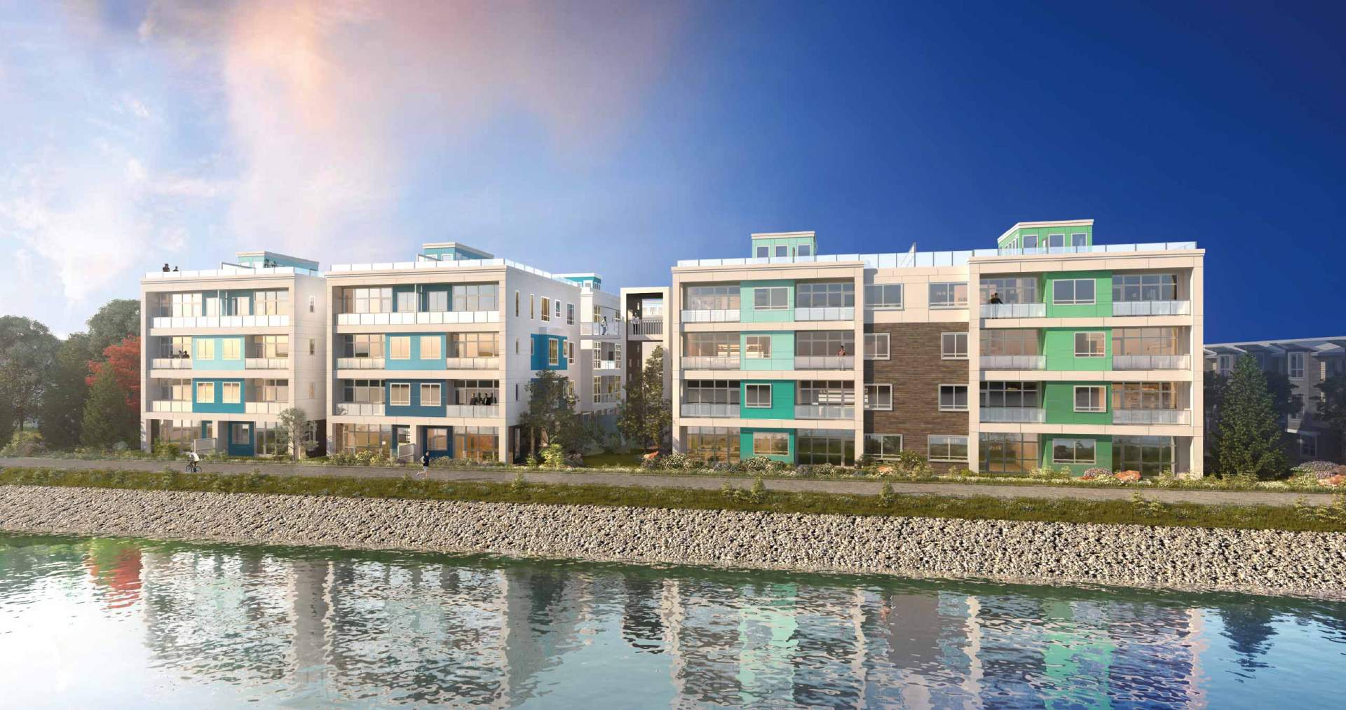 A collection of 80 riverfront Richmond townhomes coming soon to Bridgeport.