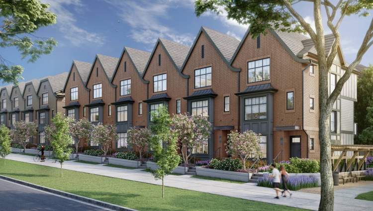 A custom collection of South Surrey townhomes designed around a central park.