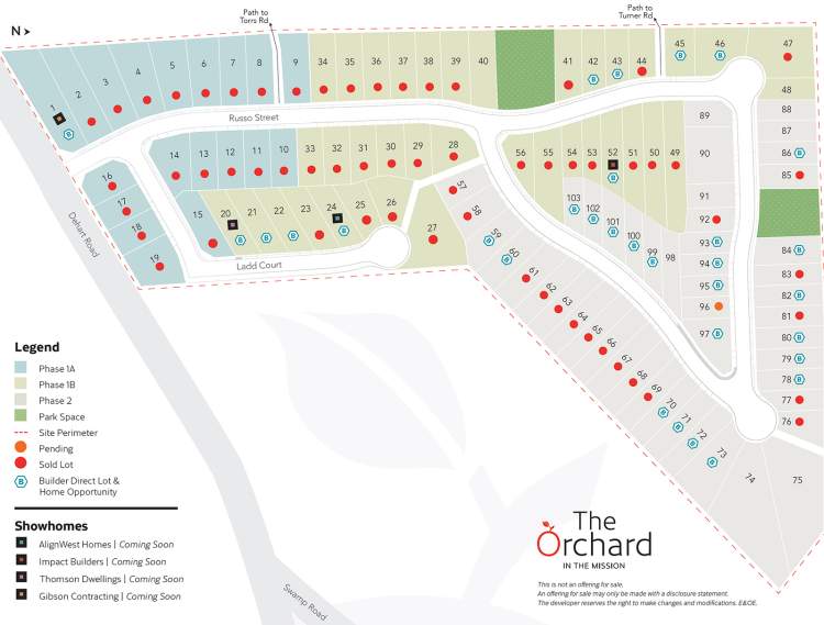 The 103 lots are available for purchase in three phases.