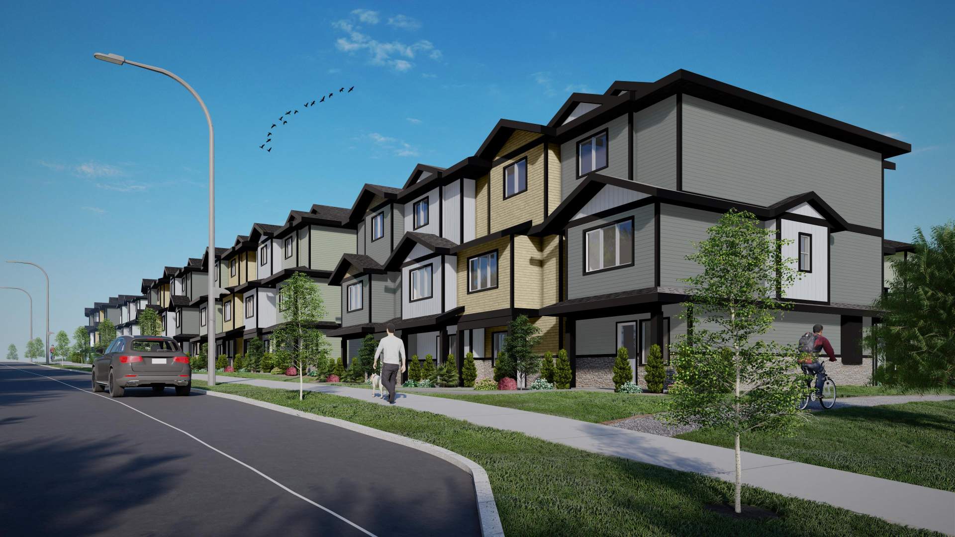 A collection of 47 three-bedroom South Nanaimo townhomes.