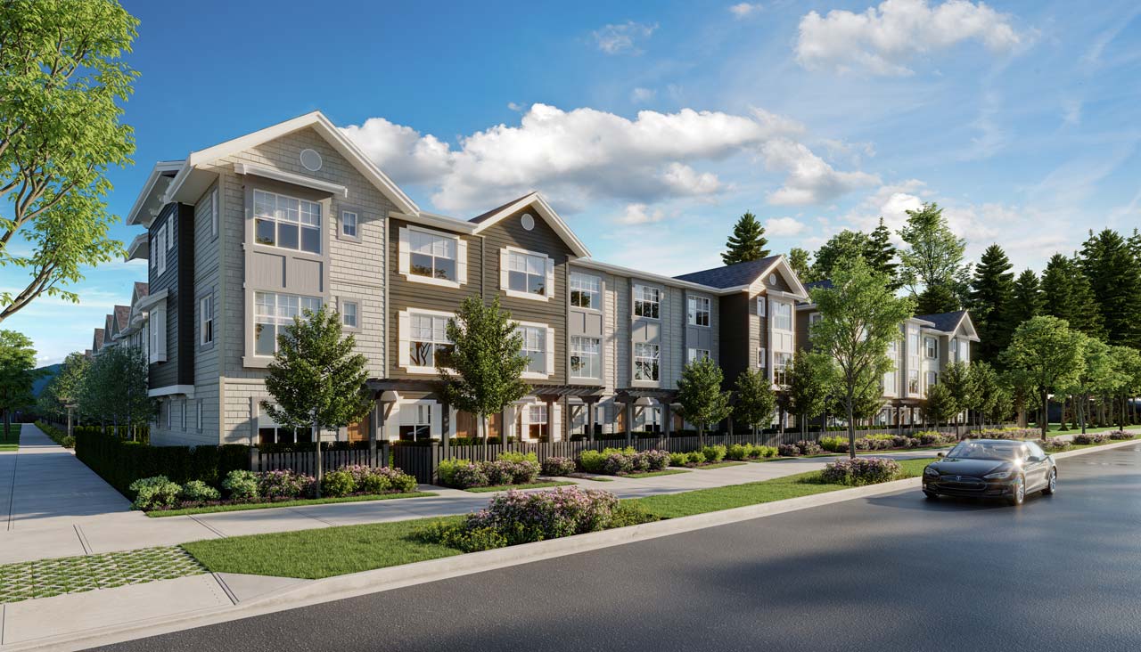 Kinship Langley is a collection of 60 family-size Craftsmen-style townhomes.
