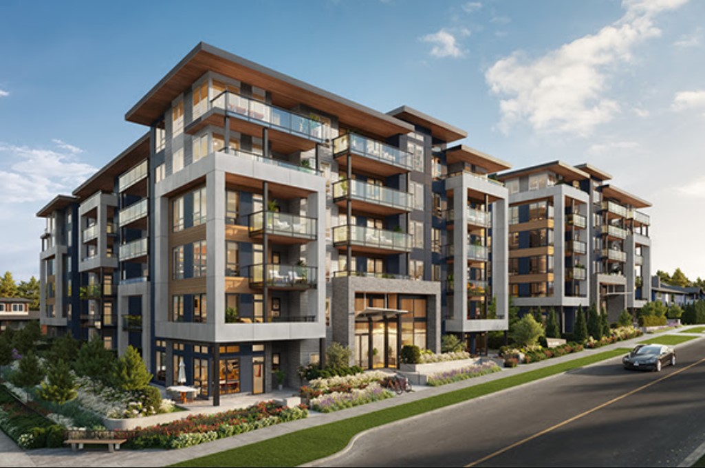 A collection of 1-, 2-, and 3-bedroom West Coquitlam condominiums surrounding a private courtyard.