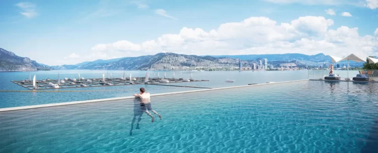 Westrich Bay residents will enjoy use of an 80' infinity pool overlooking Okanagan Lake.