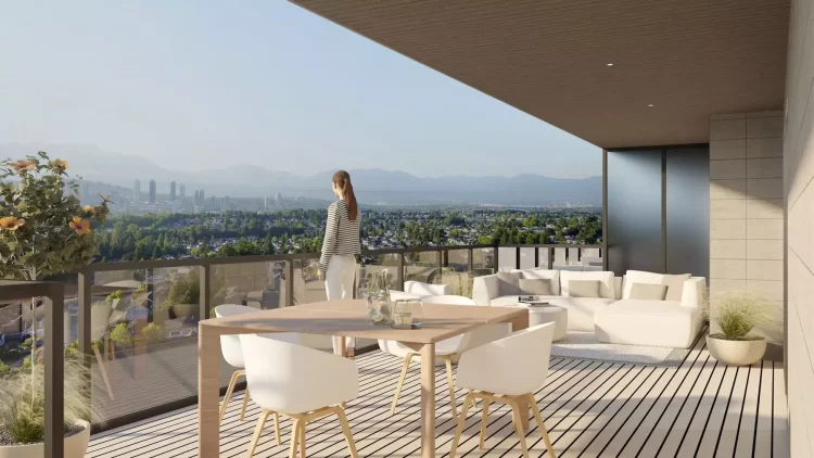 Unique floor plans include extra wide outdoor balconies.
