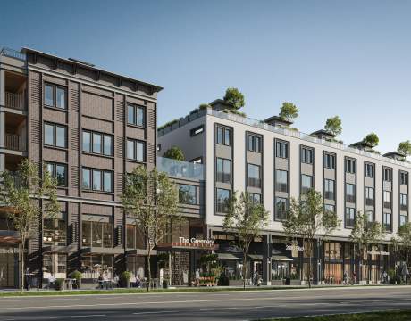 A 5-storey, Mixed-use Building Consisting Of Ground-level Retail, Condominiums, And Townhomes.