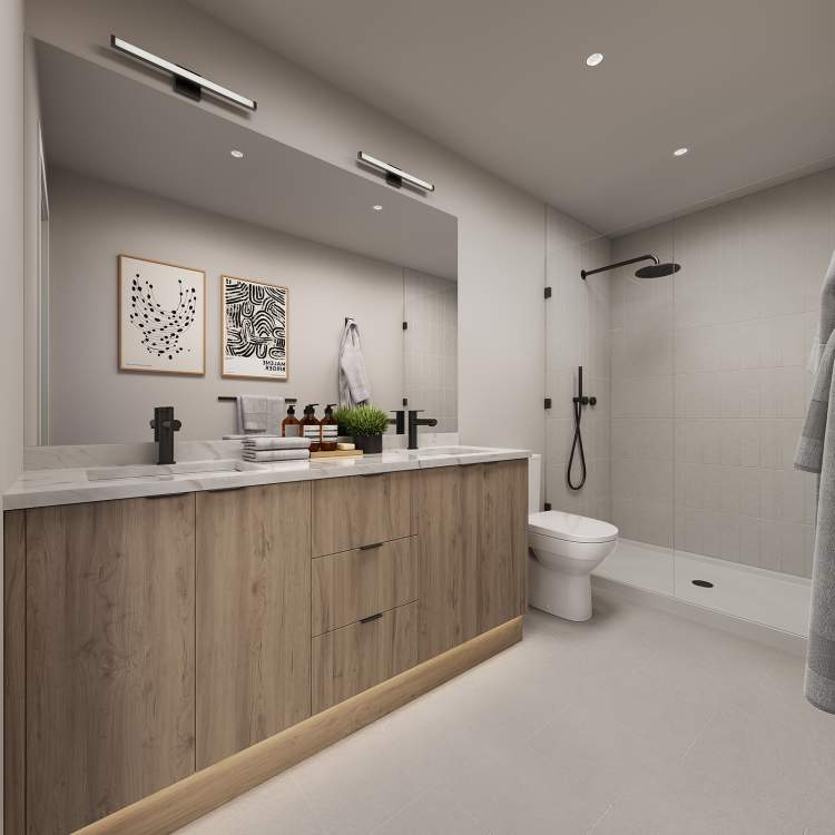 Tranquil Bathrooms at Nolita - Bathroom interior finished in the Bowery colour scheme.