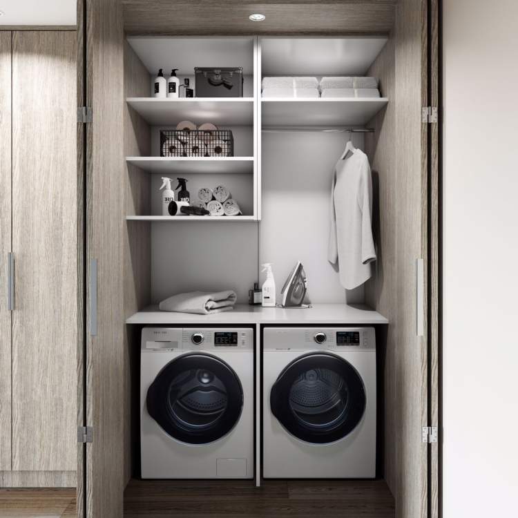 Efficient laundry design saves space.